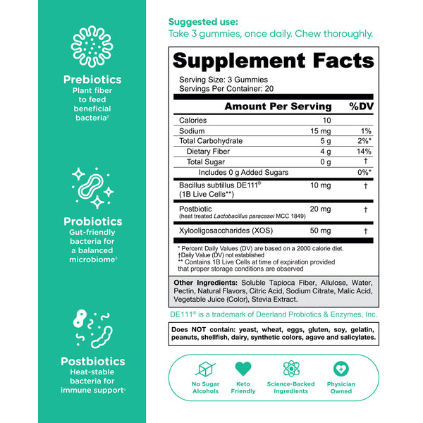 Zero SugarPre+Post+Probiotics Gummies