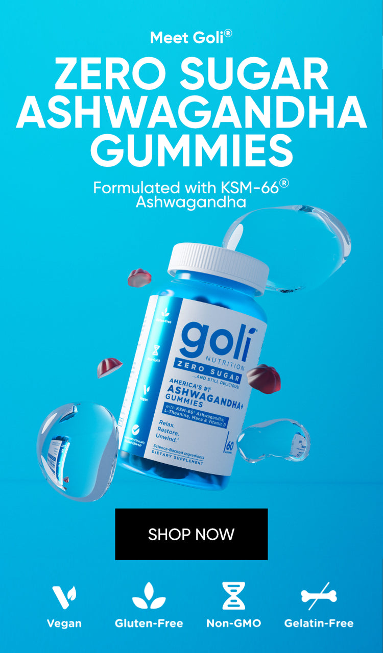 Goli Zero Sugar Ashwagandha+ Gummies bottle