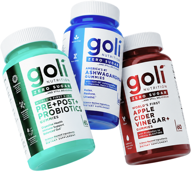 Goli Zero Sugar gummies bottles